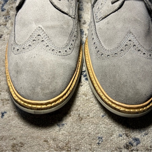 Cole Haan Gray Suede Wingtip Oxford Dress Shoes Size 10.5 - Picture 7 of 12